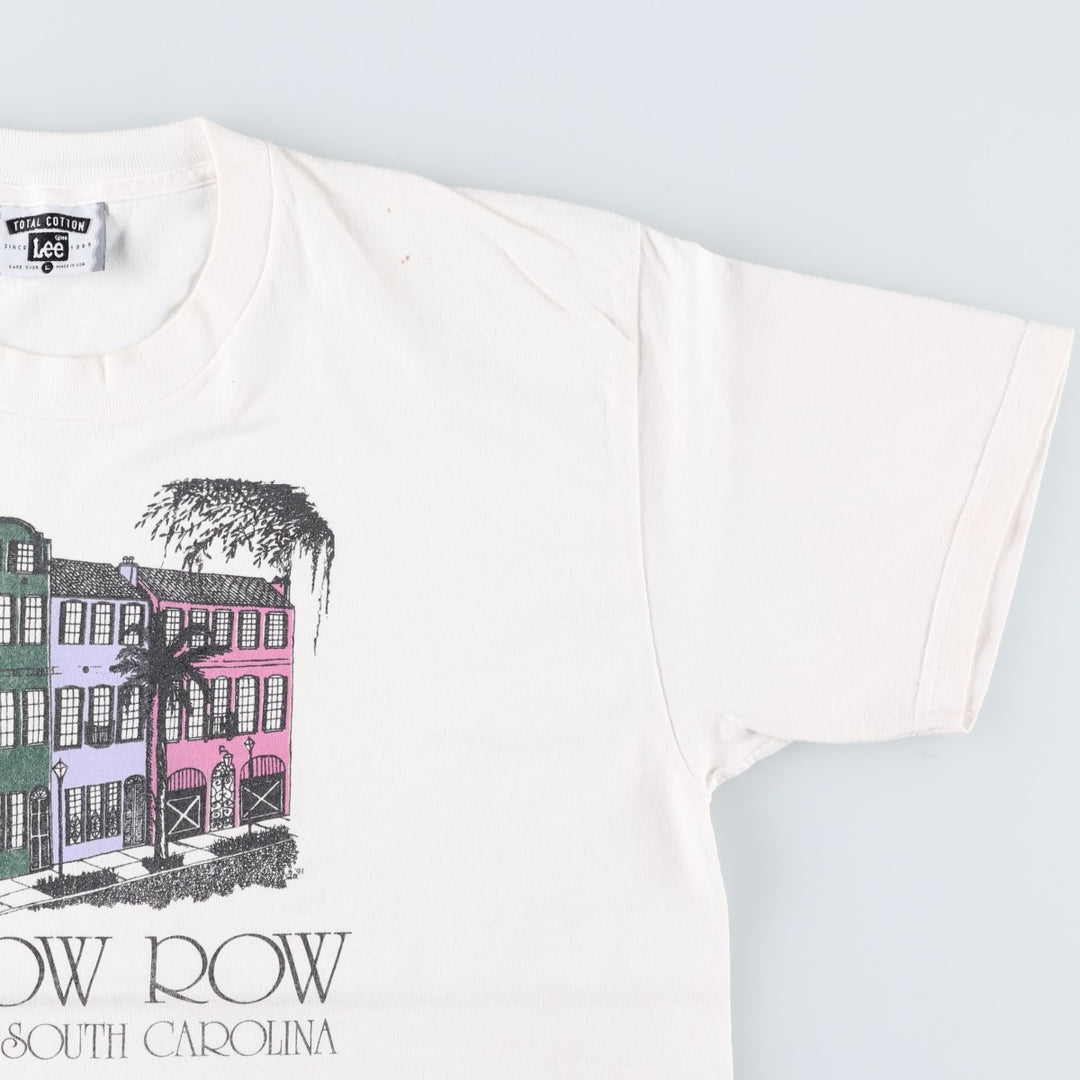 90'S Lee printed T-shirt, made in USA, men's size L, vintage cotton white type Vintage Second Hand
