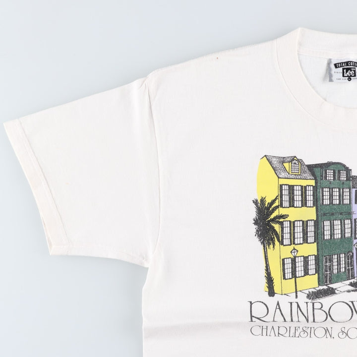 90'S Lee printed T-shirt, made in USA, men's size L, vintage cotton white type Vintage Second Hand