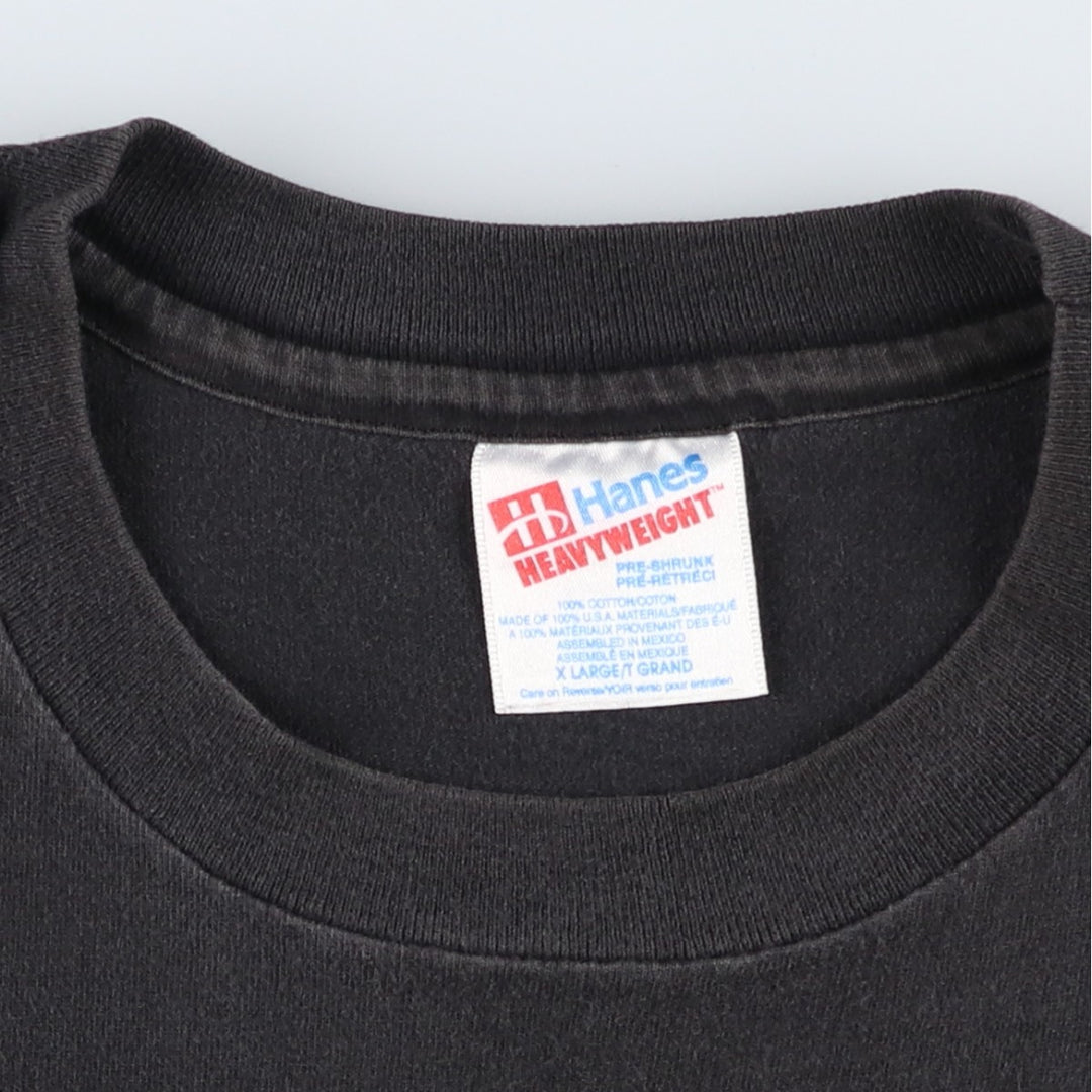 90'S Hanes HEAVYWEIGHT 50 cotton black type Vintage Second Hand