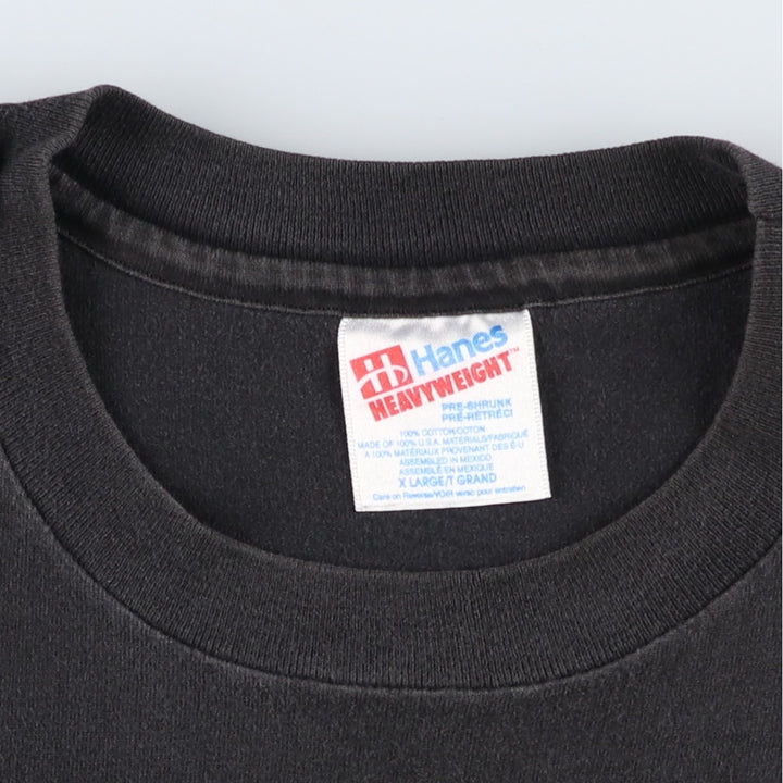 90'S Hanes HEAVYWEIGHT 50 cotton black type Vintage Second Hand