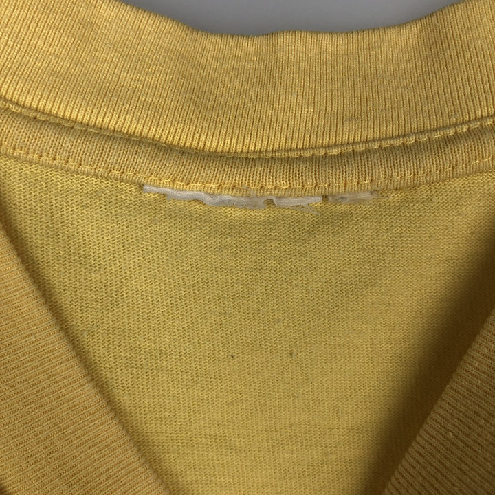 90'S style printed T-shirt, men's size XL. cotton yellow type Vintage Second Hand
