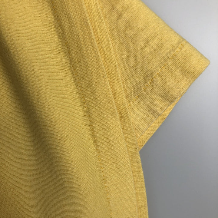 90'S style printed T-shirt, men's size XL. cotton yellow type Vintage Second Hand