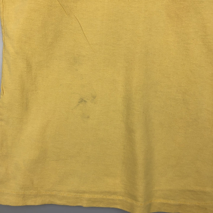 90'S style printed T-shirt, men's size XL. cotton yellow type Vintage Second Hand