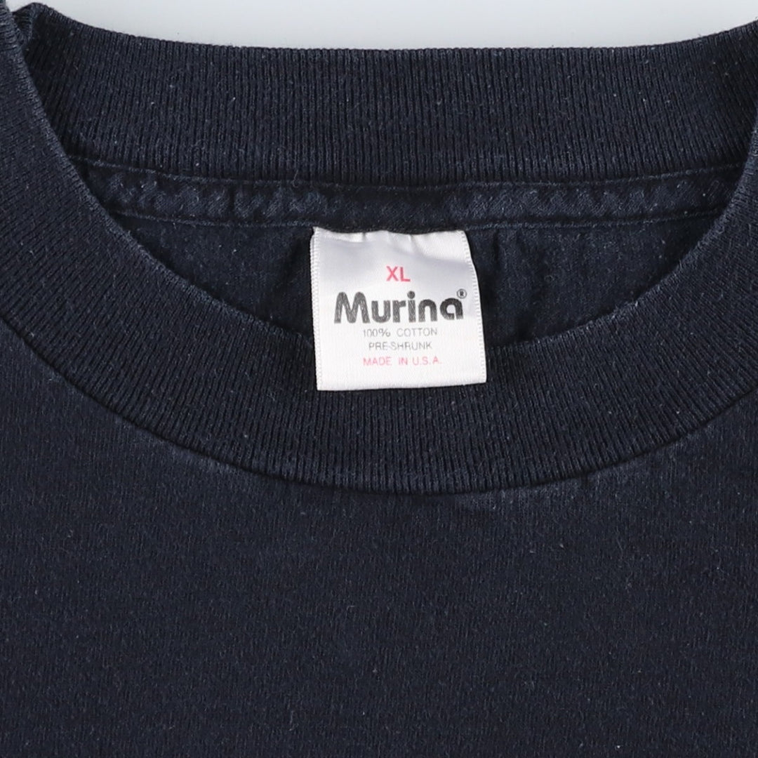 Vintage 90'S Murina print T-shirt, Made in USA, Men's XL cotton black type Vintage Second Hand
