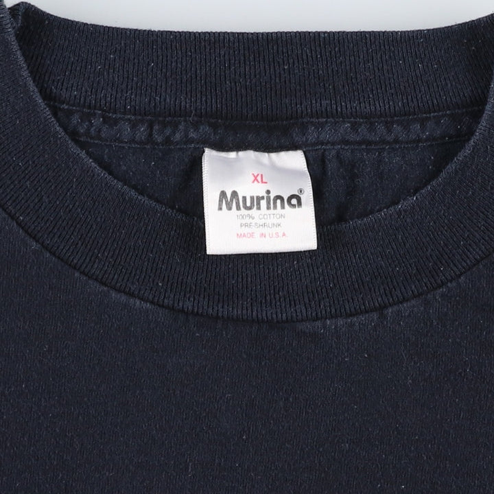 Vintage 90'S Murina print T-shirt, Made in USA, Men's XL cotton black type Vintage Second Hand