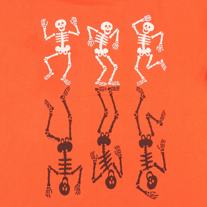Skull Pattern Printed T-shirt Men's XL size unclear orange type Vintage Second Hand
