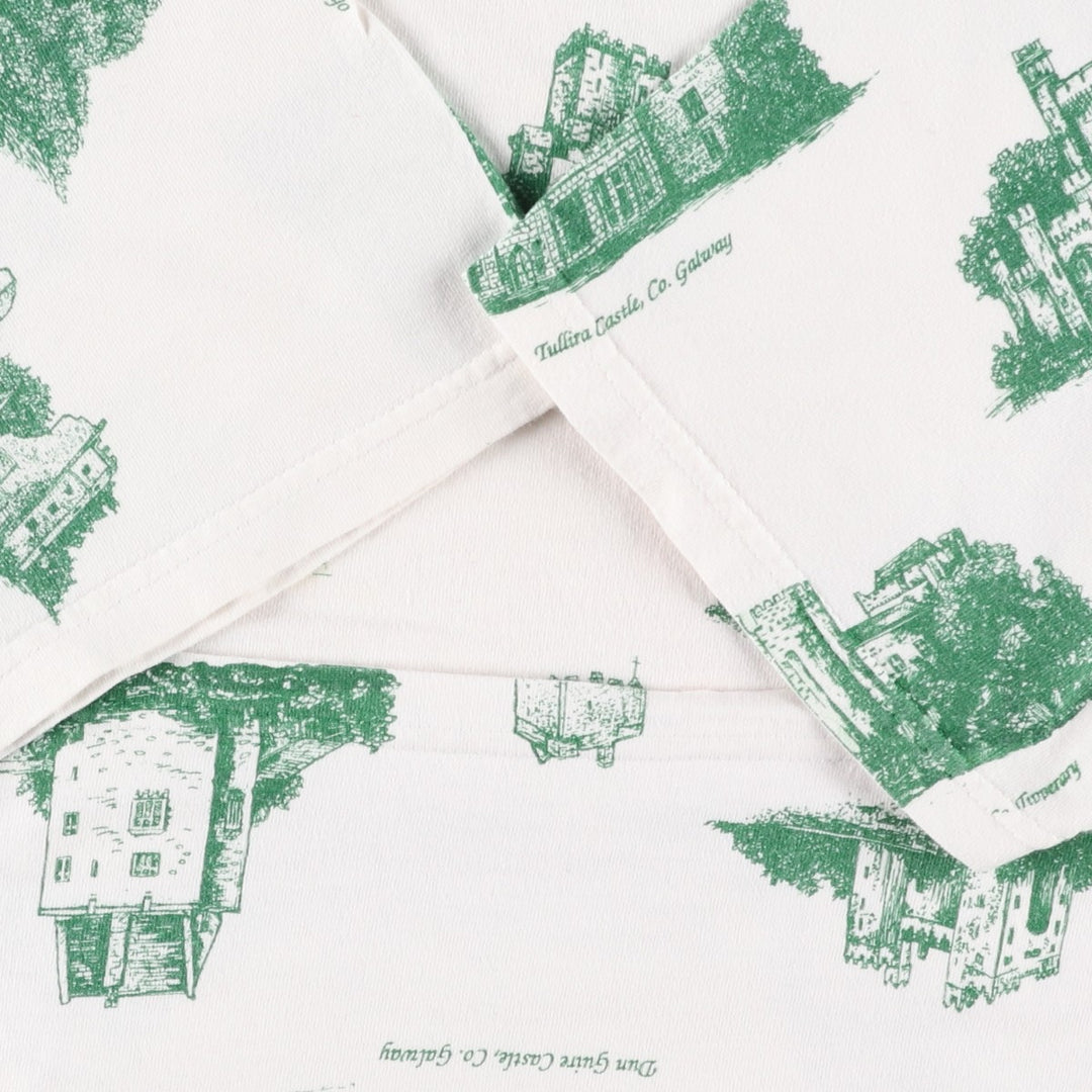 Lee All-Over Print T-Shirt, Made in USA, Men's Size L (Equivalent), Vintage cotton white type Vintage Second Hand