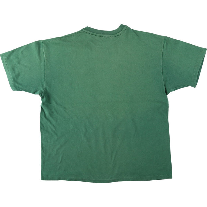Hanes BEEFY-T Printed T-Shirt, Made in USA, Men's Size XL cotton green type Vintage Second Hand