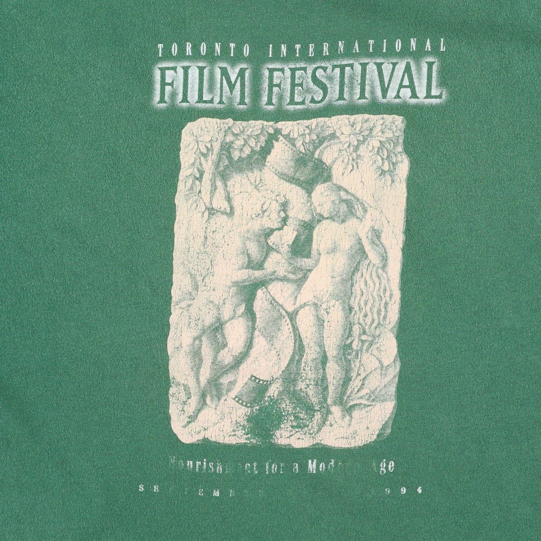 Hanes BEEFY-T Printed T-Shirt, Made in USA, Men's Size XL cotton green type Vintage Second Hand