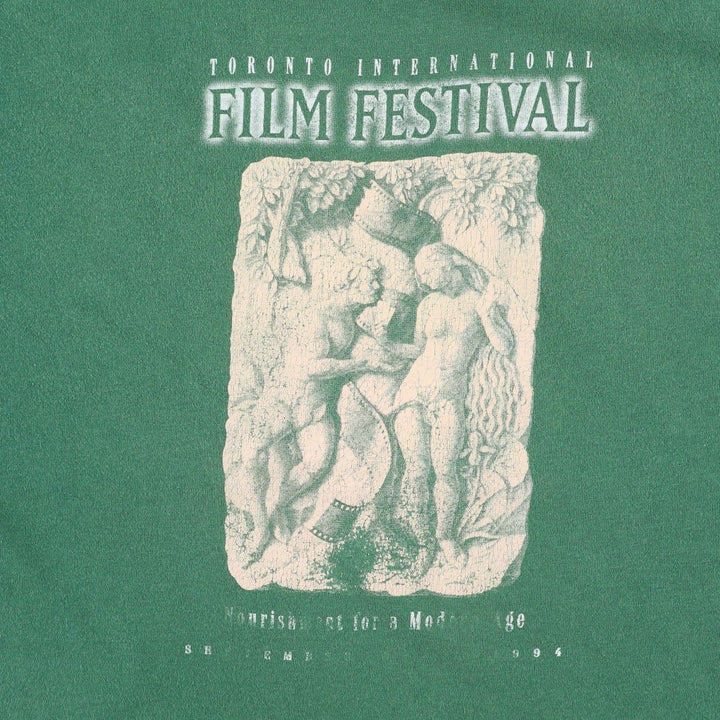 Hanes BEEFY-T Printed T-Shirt, Made in USA, Men's Size XL cotton green type Vintage Second Hand