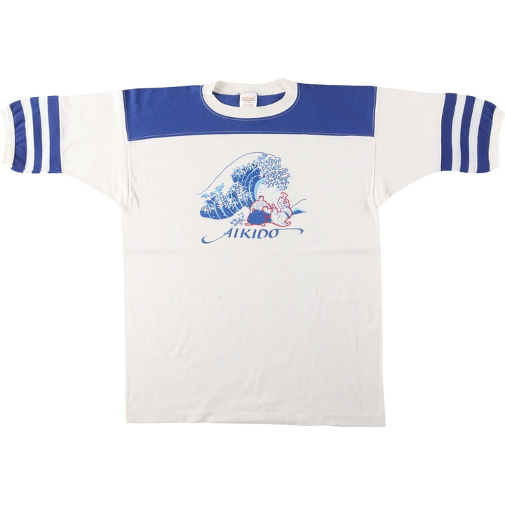 SPORTSWEAR Printed T-Shirt, Made in USA, Men's Size L cotton white type Vintage Second Hand