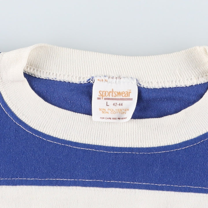 SPORTSWEAR Printed T-Shirt, Made in USA, Men's Size L cotton white type Vintage Second Hand