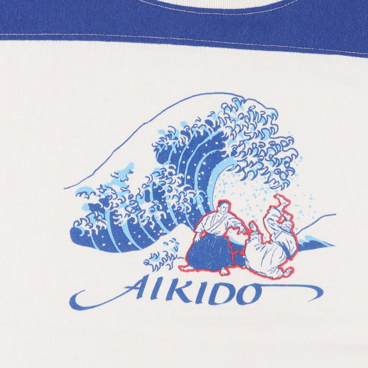 SPORTSWEAR Printed T-Shirt, Made in USA, Men's Size L cotton white type Vintage Second Hand