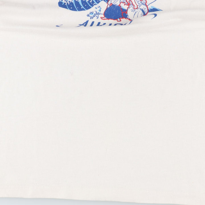 SPORTSWEAR Printed T-Shirt, Made in USA, Men's Size L cotton white type Vintage Second Hand