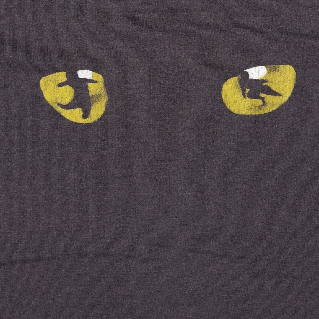 80'S Screen Stars Cats print T-shirt, Made in USA, Men's XL equivalent, Vintage cotton black type Vintage Second Hand