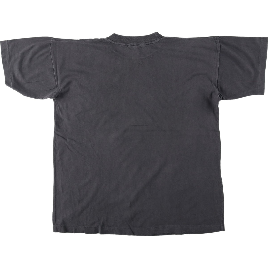 Printed T-shirt, men's size L cotton Charcoal Vintage Second Hand