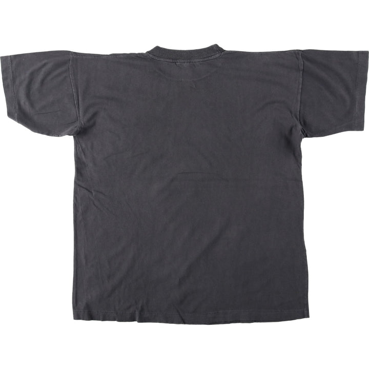 Printed T-shirt, men's size L cotton Charcoal Vintage Second Hand