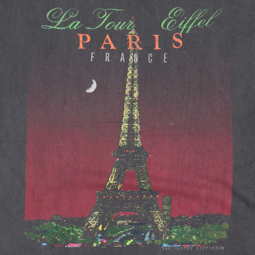 Printed T-shirt, men's size L cotton Charcoal Vintage Second Hand