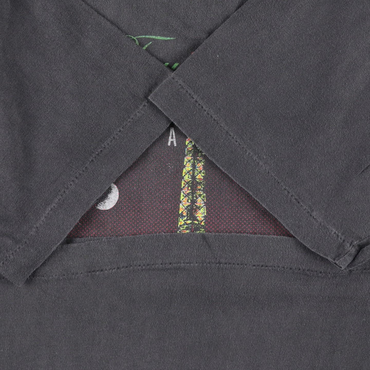 Printed T-shirt, men's size L cotton Charcoal Vintage Second Hand