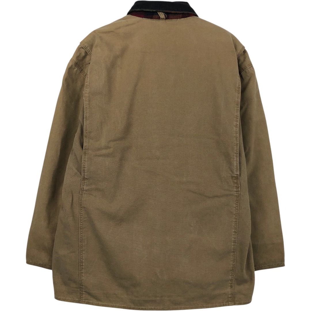 90'S J.Crew Vintage Hunting Jacket, Men's Size Small cotton Khaki type brown Vintage Second Hand