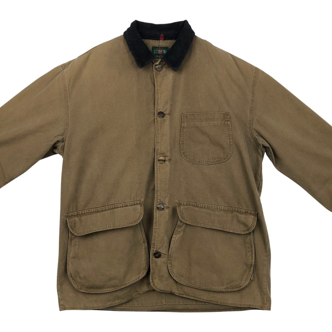 90'S J.Crew Vintage Hunting Jacket, Men's Size Small cotton Khaki type brown Vintage Second Hand