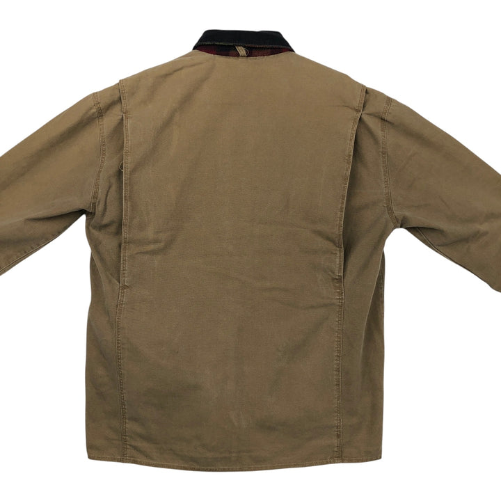 90'S J.Crew Vintage Hunting Jacket, Men's Size Small cotton Khaki type brown Vintage Second Hand