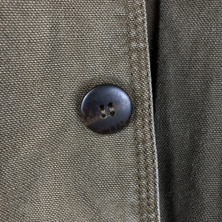 90'S J.Crew Vintage Hunting Jacket, Men's Size Small cotton Khaki type brown Vintage Second Hand