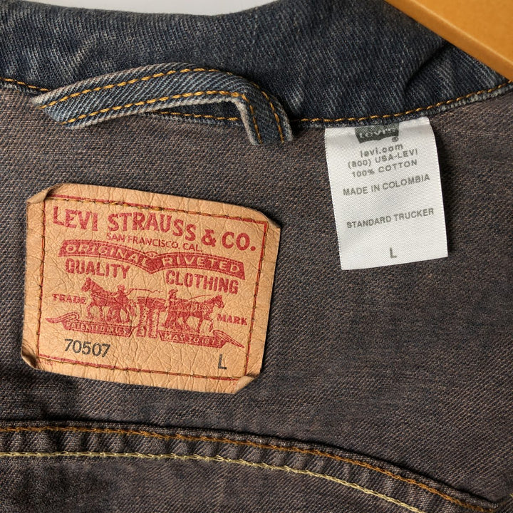 Levi's STANDARD TRUCKER denim jacket (men's size L equivalent) cotton navy blue type Vintage Second Hand