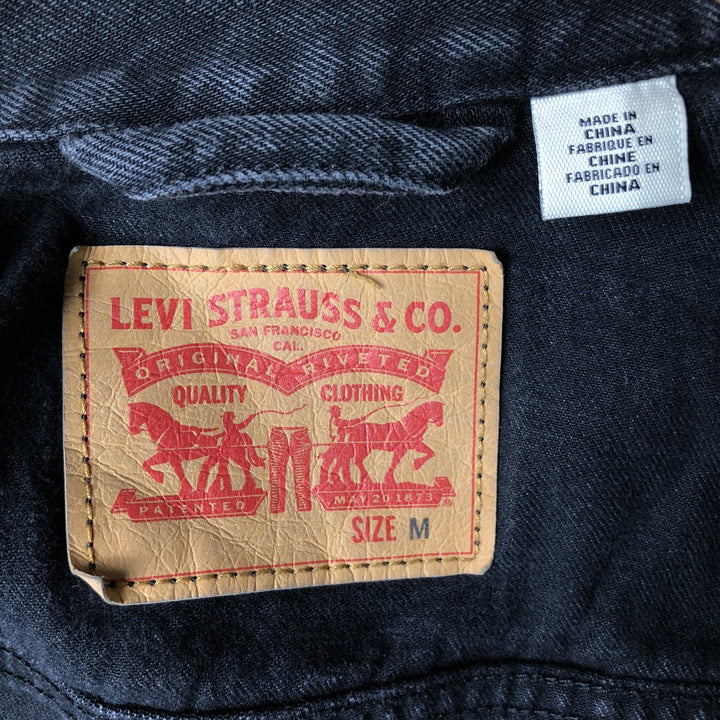 Levi's Black Denim Jacket, Jean Jacket, Men's M Size cotton black type Vintage Second Hand