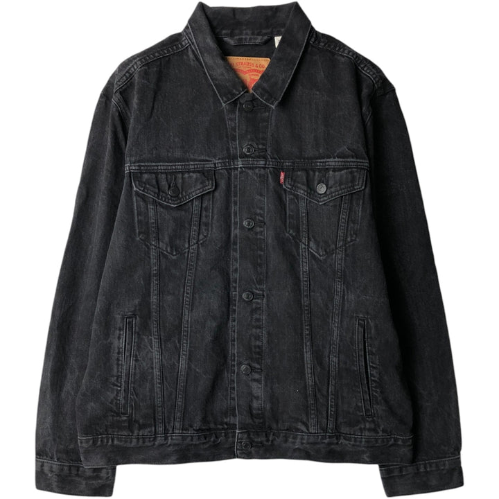 Levi's Black Denim Jacket (Men's Size XL) cotton black type Vintage Second Hand