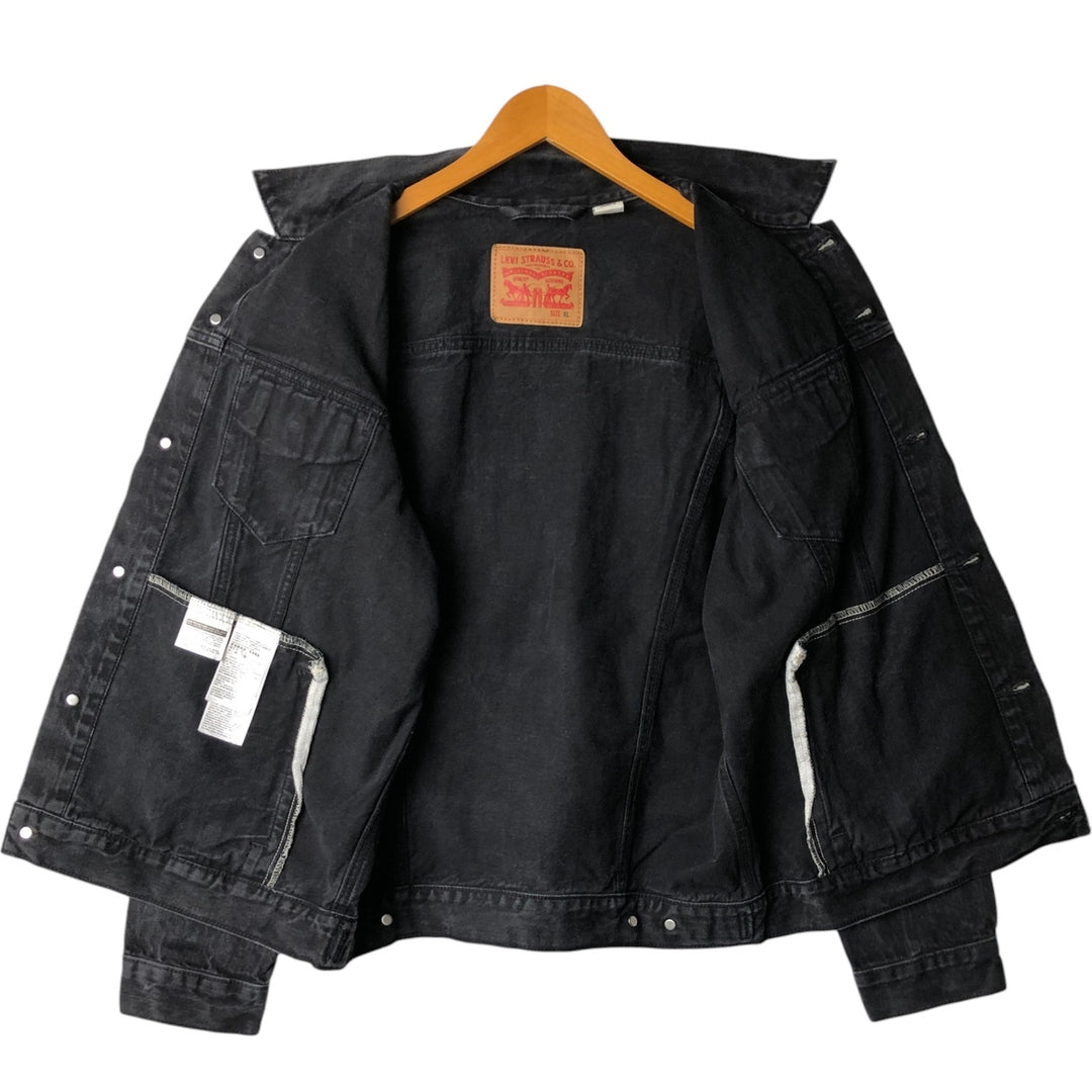 Levi's Black Denim Jacket (Men's Size XL) cotton black type Vintage Second Hand