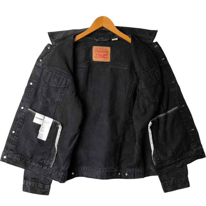 Levi's Black Denim Jacket (Men's Size XL) cotton black type Vintage Second Hand