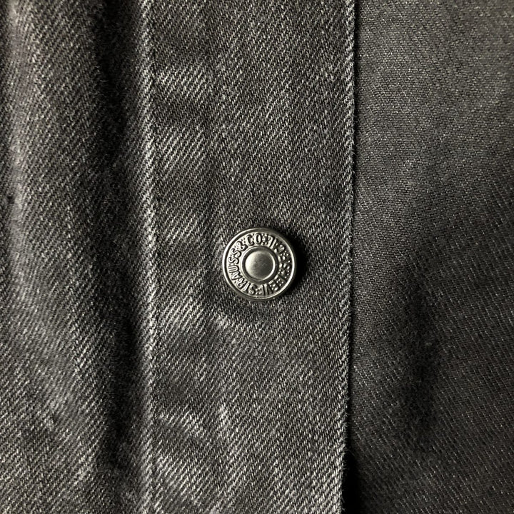 Levi's Black Denim Jacket (Men's Size XL) cotton black type Vintage Second Hand