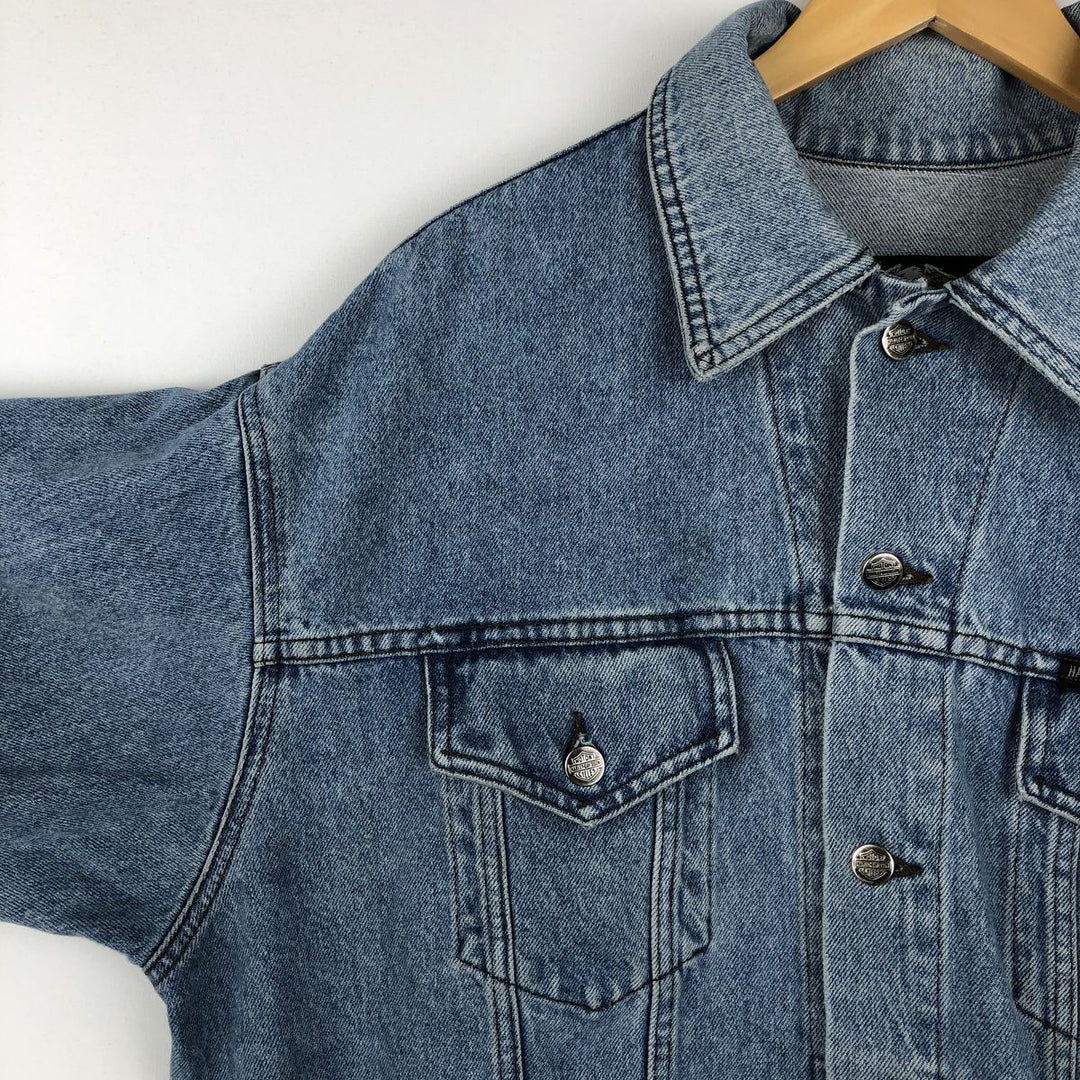 Harley-Davidson denim jacket with back logo, made in Canada, men's size M equivalent. cotton blue type Vintage Second Hand