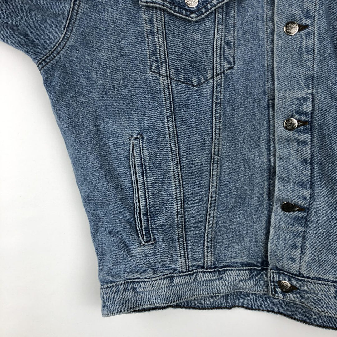 Harley-Davidson denim jacket with back logo, made in Canada, men's size M equivalent. cotton blue type Vintage Second Hand