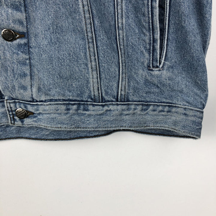Harley-Davidson denim jacket with back logo, made in Canada, men's size M equivalent. cotton blue type Vintage Second Hand