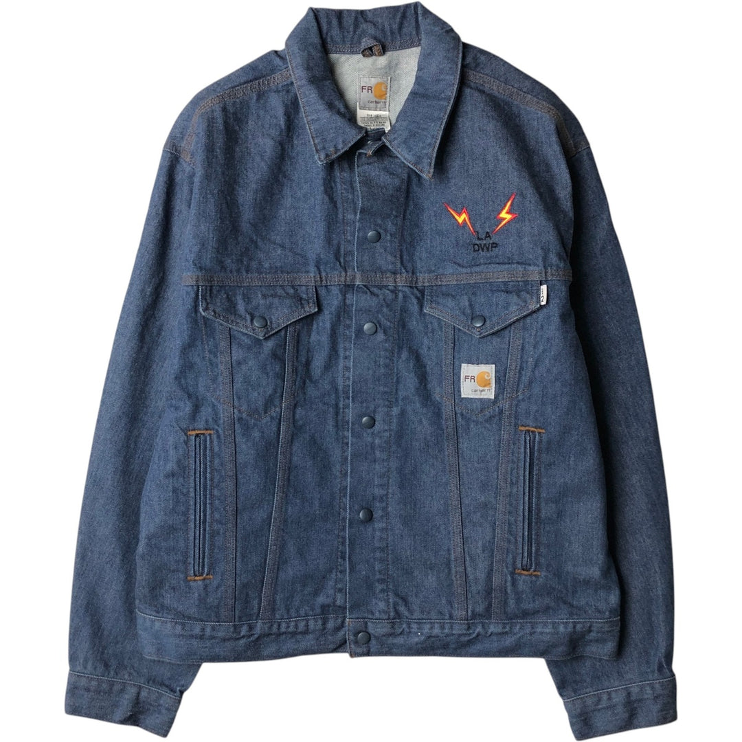 2000'S Carhartt FR Series Denim Jacket (Men's Size L) cotton blue type Vintage Second Hand