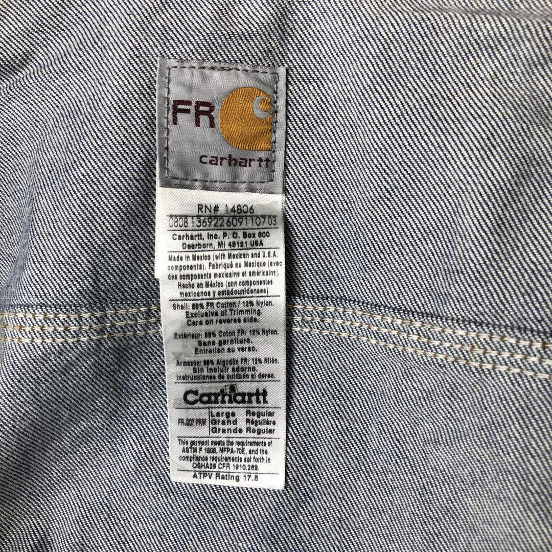 2000'S Carhartt FR Series Denim Jacket (Men's Size L) cotton blue type Vintage Second Hand