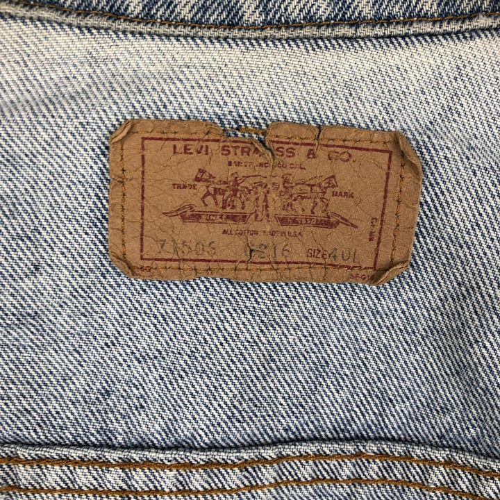 Levi's 71506-0216 Patch Custom Denim Jacket, Made in USA, Men's Size M (Equivalent), Vintage cotton blue type Vintage Second Hand