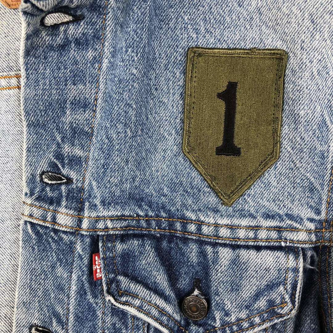 Levi's 71506-0216 Patch Custom Denim Jacket, Made in USA, Men's Size M (Equivalent), Vintage cotton blue type Vintage Second Hand