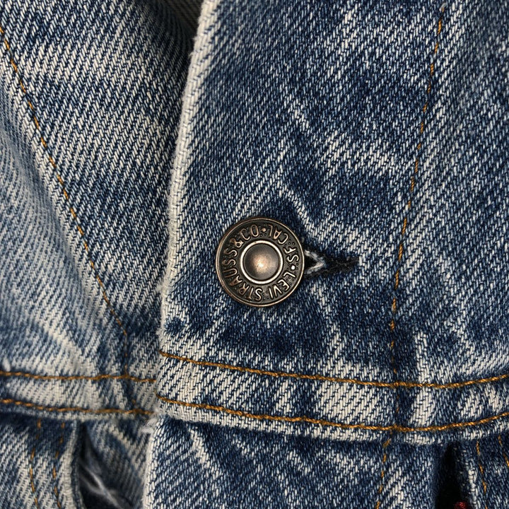 Levi's 71506-0216 Patch Custom Denim Jacket, Made in USA, Men's Size M (Equivalent), Vintage cotton blue type Vintage Second Hand