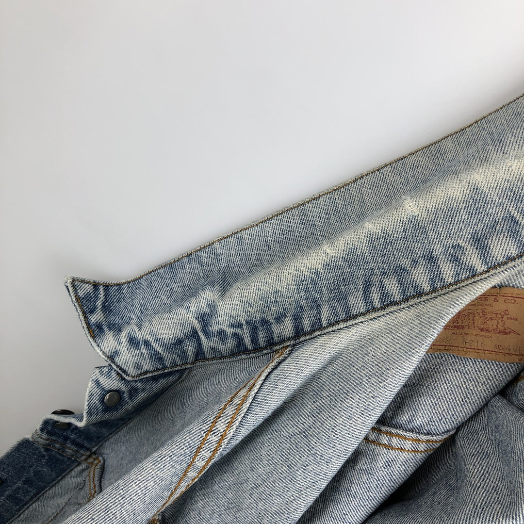Levi's 71506-0216 Patch Custom Denim Jacket, Made in USA, Men's Size M (Equivalent), Vintage cotton blue type Vintage Second Hand