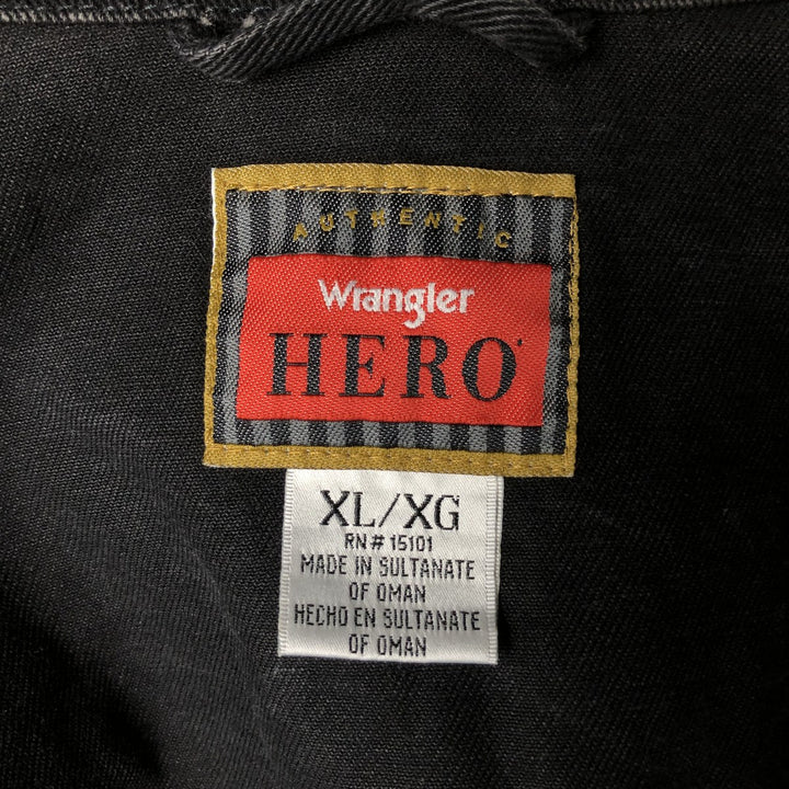 90'S Wrangler HERO Black Denim Jacket, Men's XL (approx.), Vintage cotton black type Vintage Second Hand