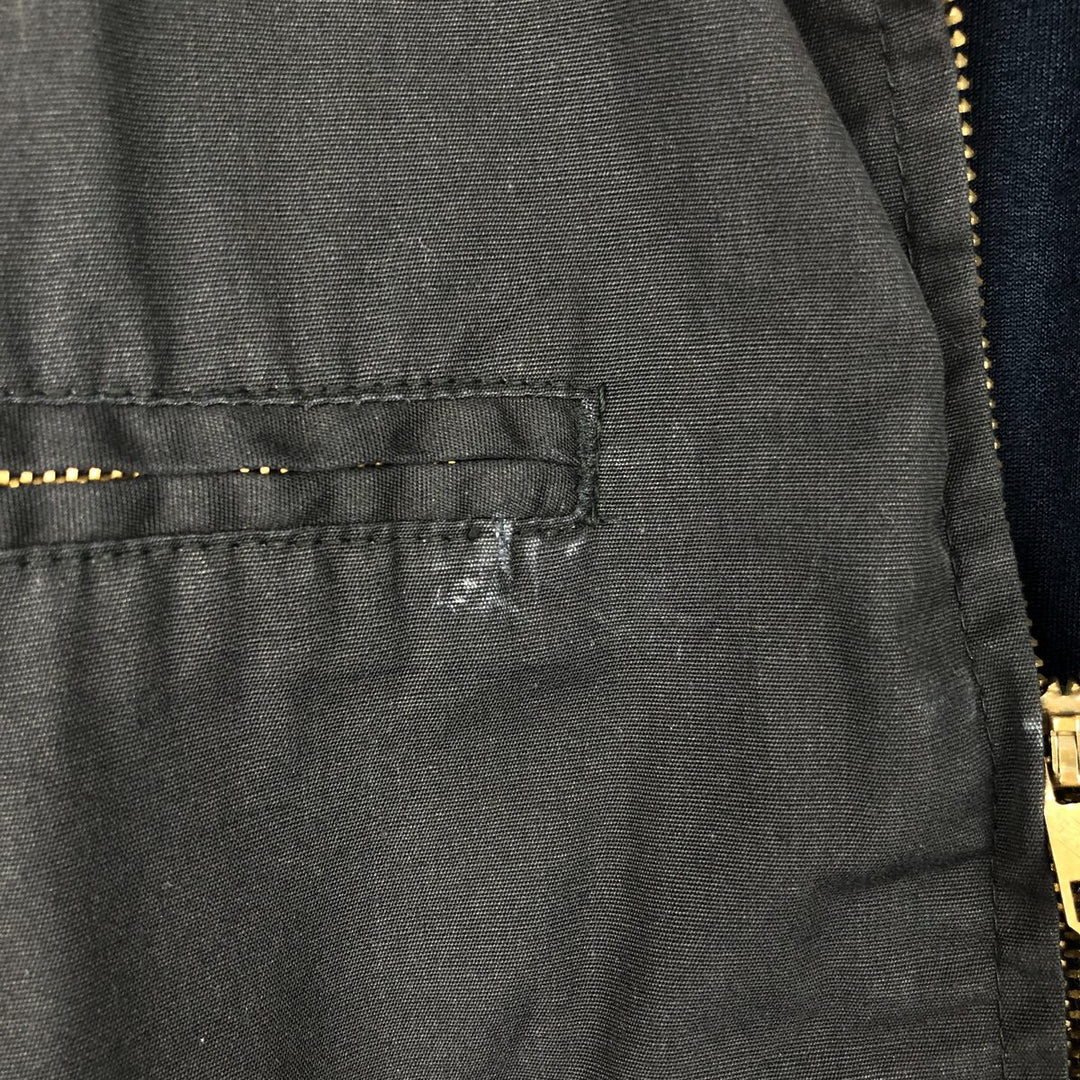 1970'S US Military Issue Utility Jacket, Made in USA, Size 44L (Men's XL equivalent), Vintage polyester navy blue type Vintage Second Hand