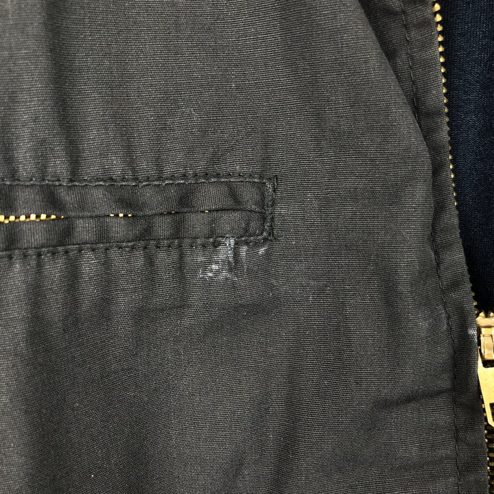 1970'S US Military Issue Utility Jacket, Made in USA, Size 44L (Men's XL equivalent), Vintage polyester navy blue type Vintage Second Hand