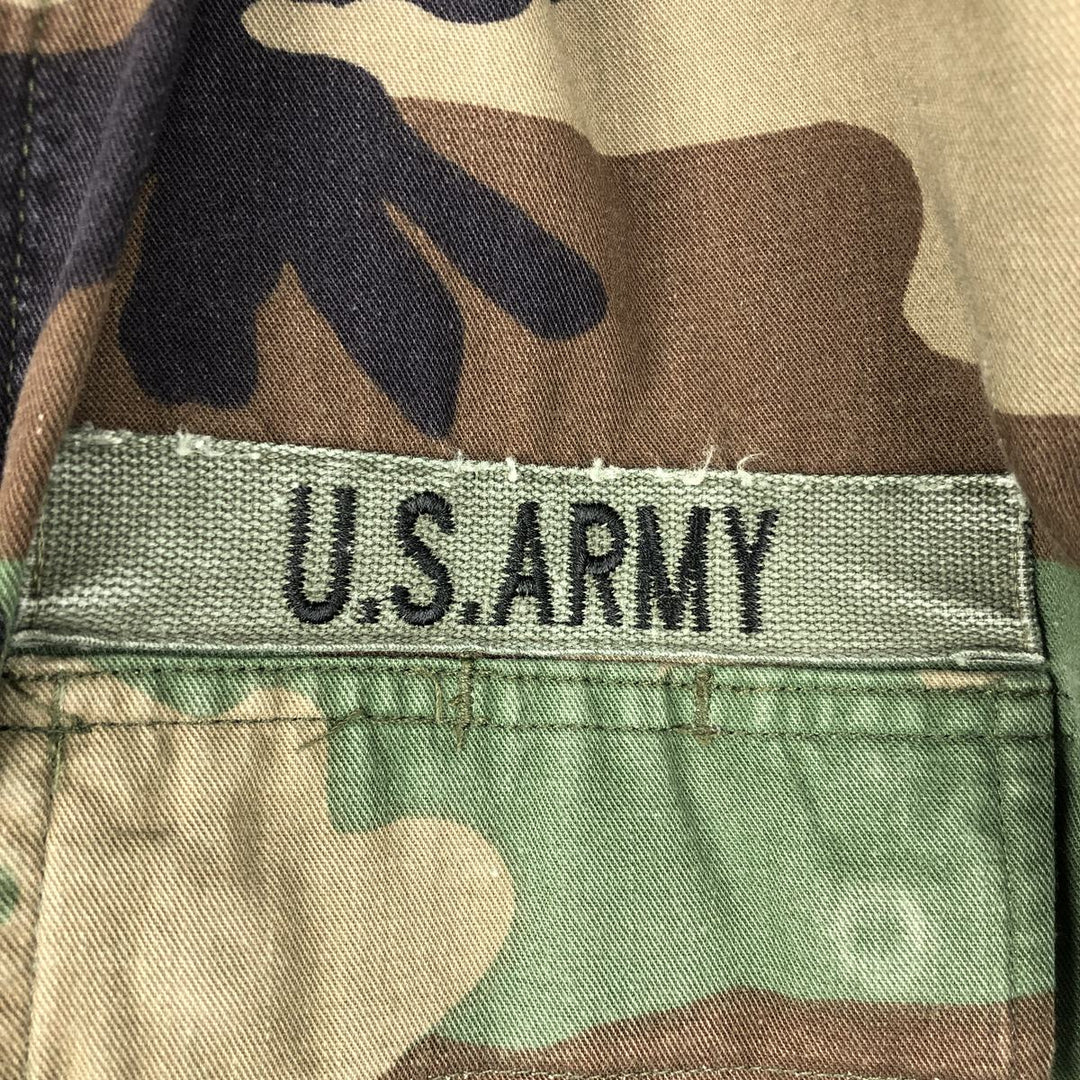 1990'S US Military Camouflage Pattern Woodland Camo BDU Military Jacket, Made in USA, Medium-Regular, Men's Size M, Vintage Nylon Khaki type Vintage Second Hand