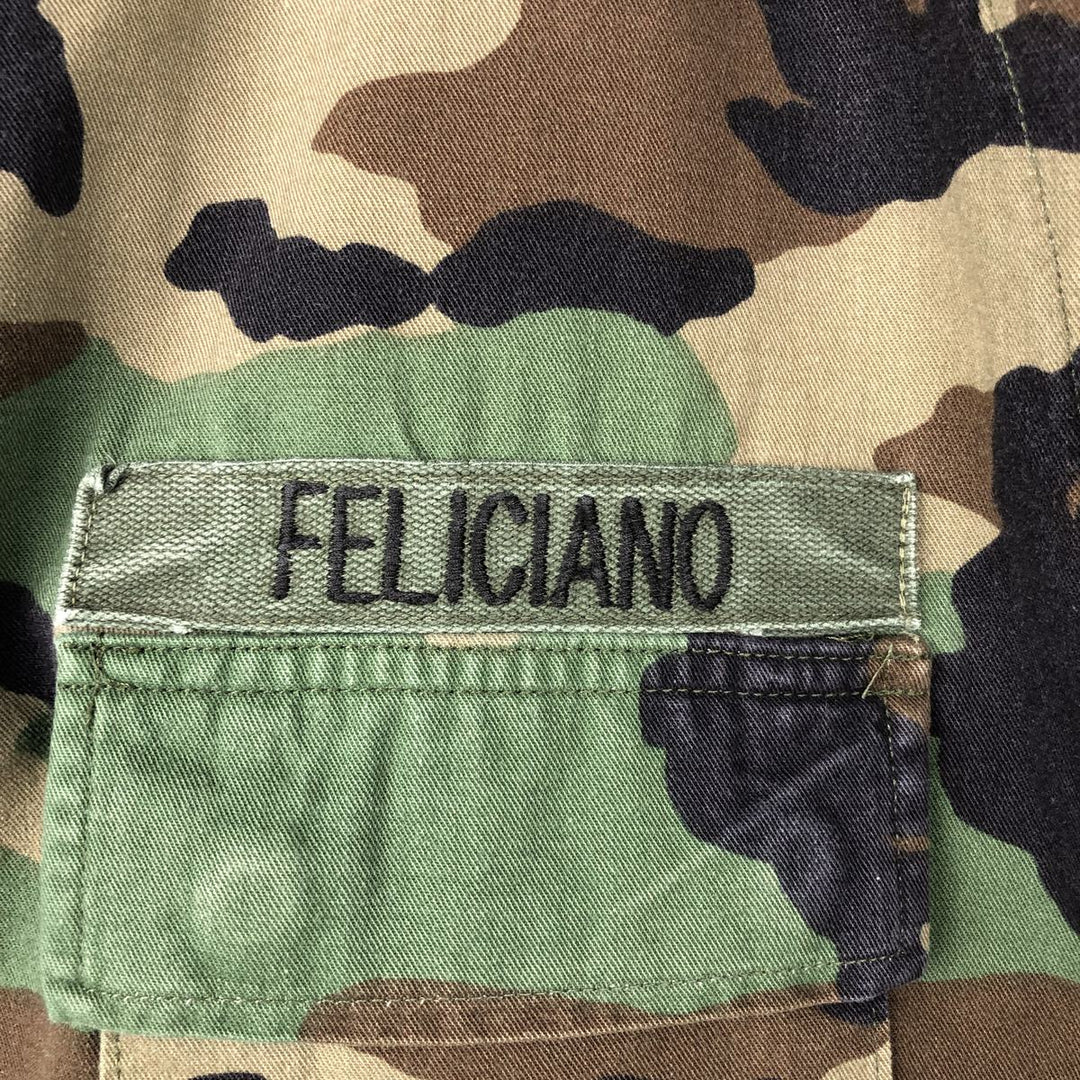 1990'S US Military Camouflage Pattern Woodland Camo BDU Military Jacket, Made in USA, Medium-Regular, Men's Size M, Vintage Nylon Khaki type Vintage Second Hand