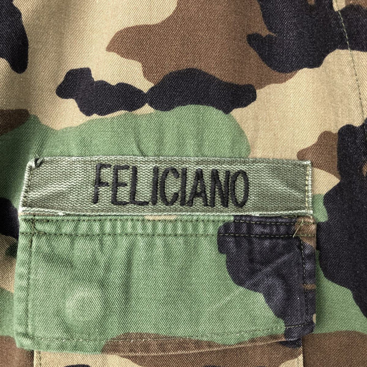 1990'S US Military Camouflage Pattern Woodland Camo BDU Military Jacket, Made in USA, Medium-Regular, Men's Size M, Vintage Nylon Khaki type Vintage Second Hand