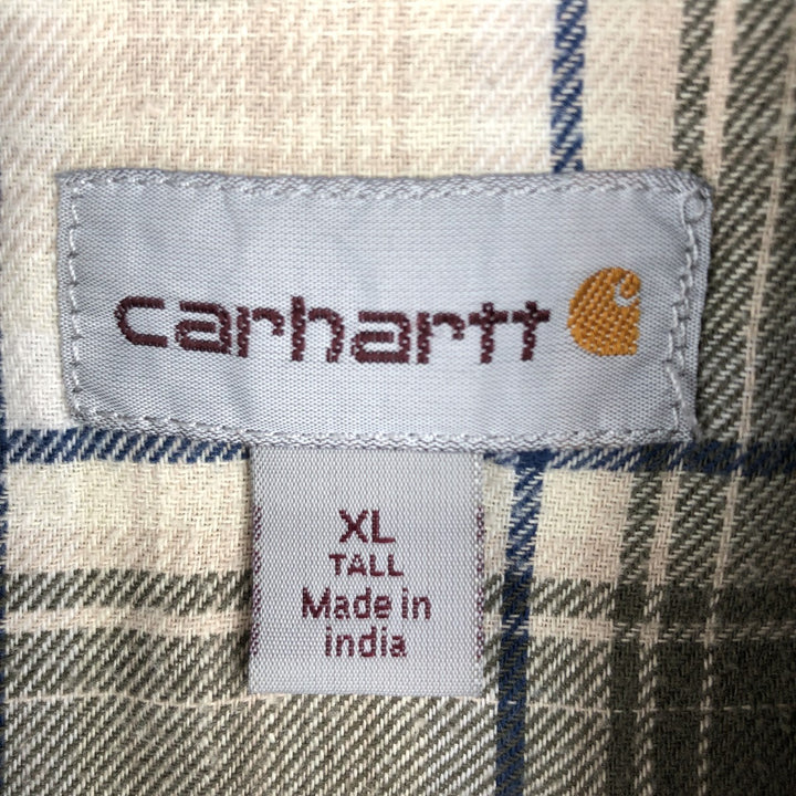 Carhartt Mobil Delvac Advertising Long-Sleeve Duck Work Shirt, Men's Size XL (approx.) cotton Khaki type Vintage Second Hand