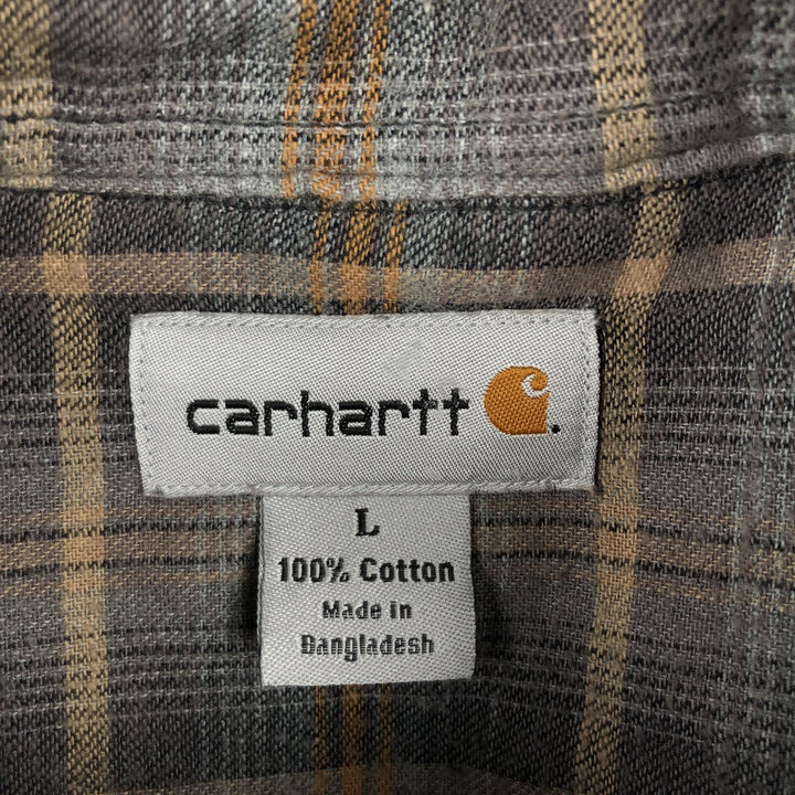 Carhartt Double D Tong Advertising Long-Sleeve Duck Work Shirt, Men's Size L (approx.) cotton black type Vintage Second Hand